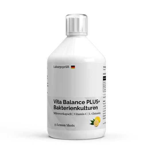 Vita Balance PLUS+ Bacterial Cultures - 33 vegan Lemon Shots - 500ml